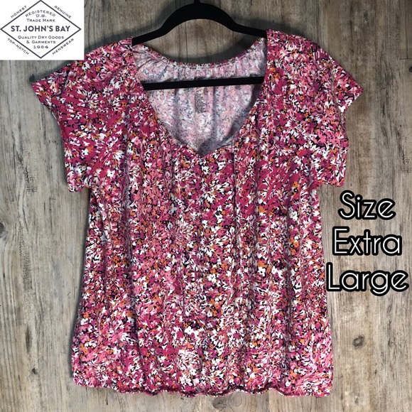 St. John's Bay Tops - St. John’s Bay Pink floral top
